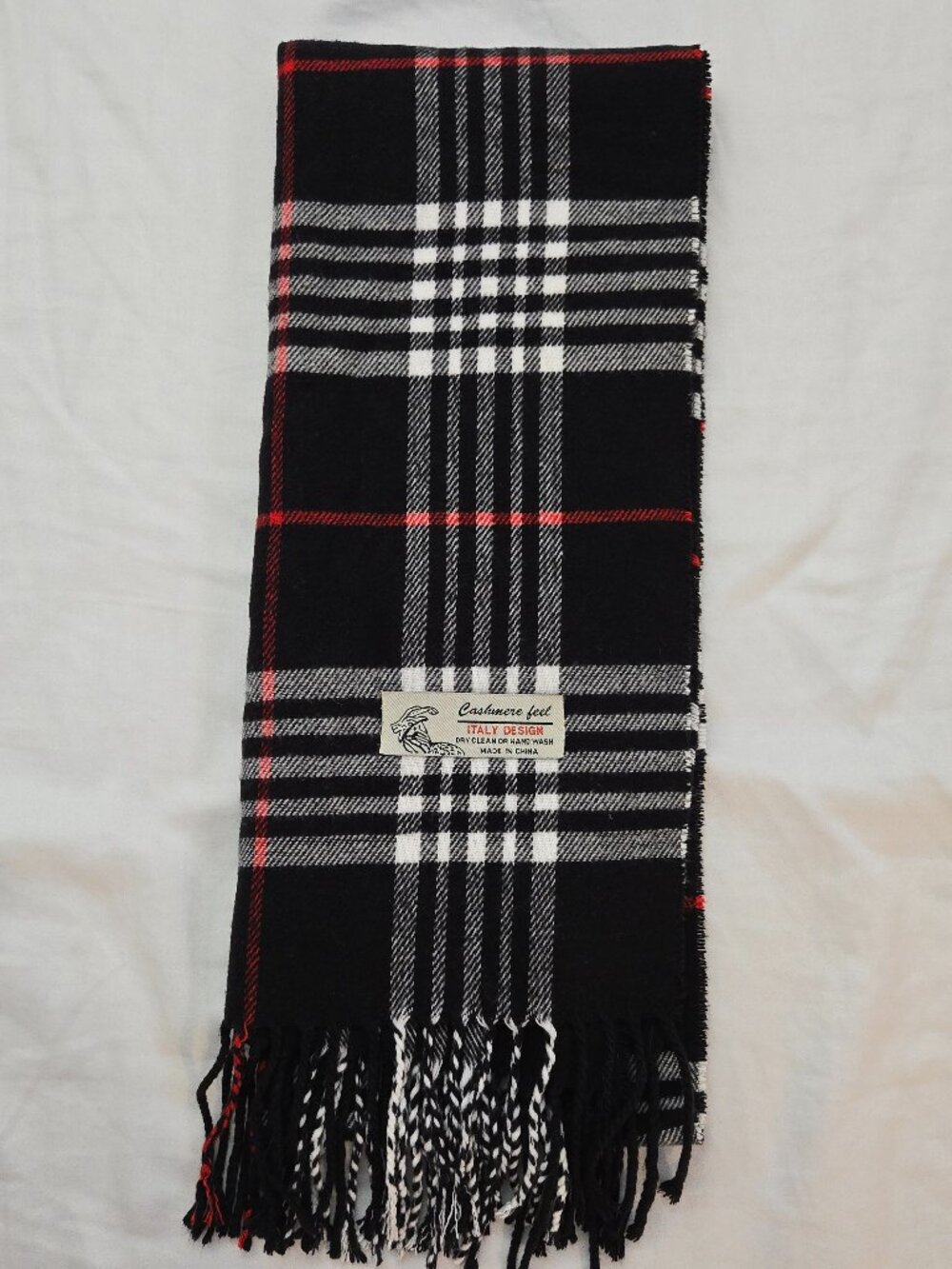 Black lined scarf